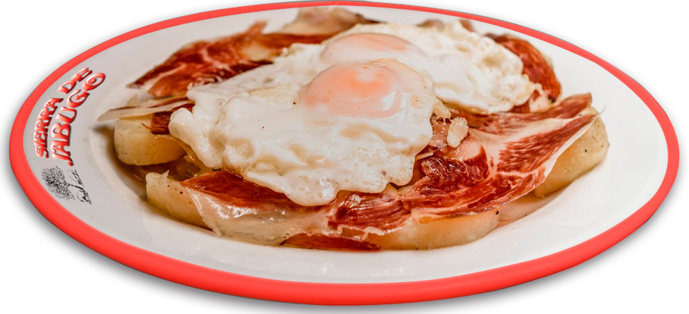 Plato-jamon-huevos-Sierra-Jabugo